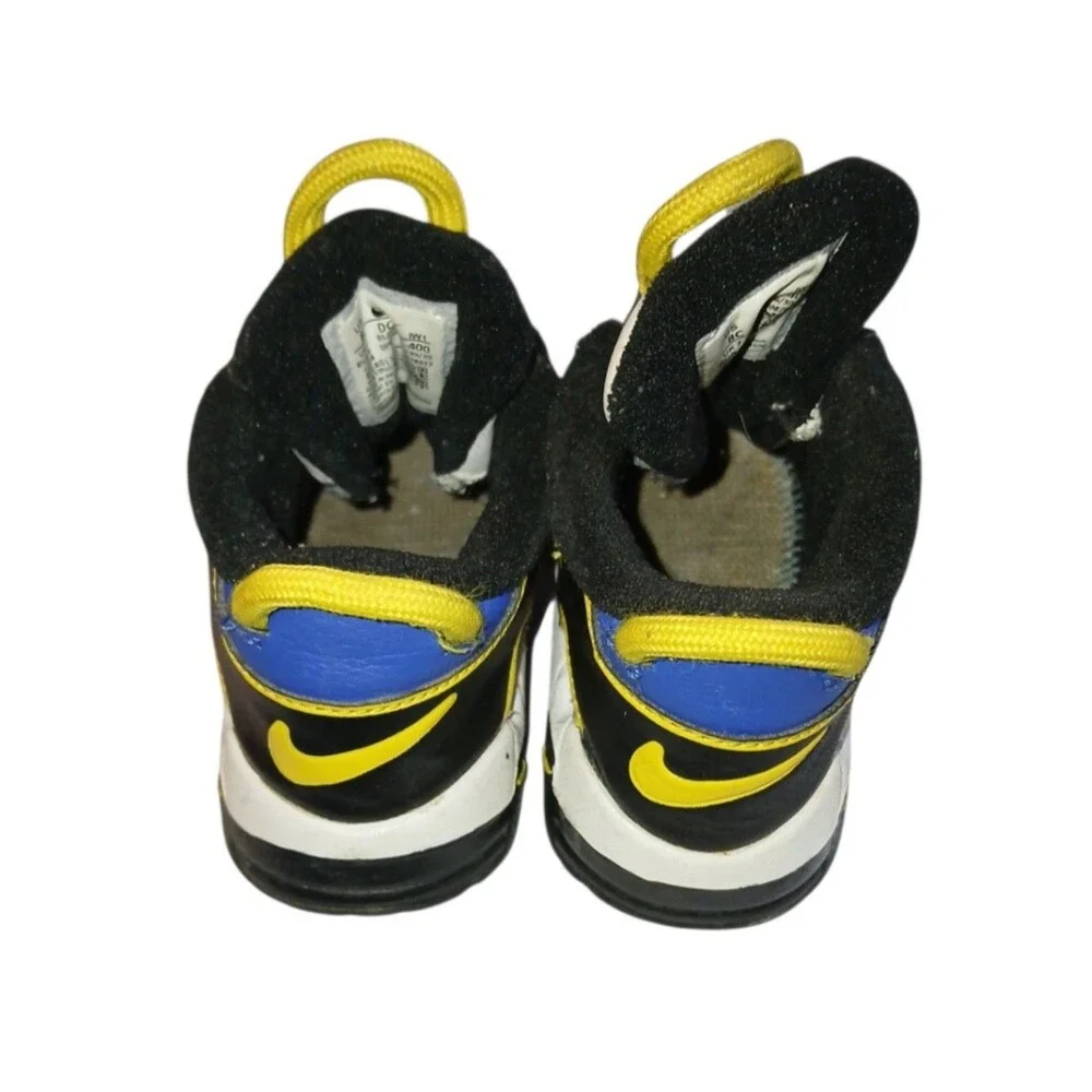 Nike Air Shoes Toddler Baby Blue Yellow Uptempo Peace Love Size 8C